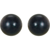 14K Yellow 8 mm Cultured Black Akoya Pearl Earrings